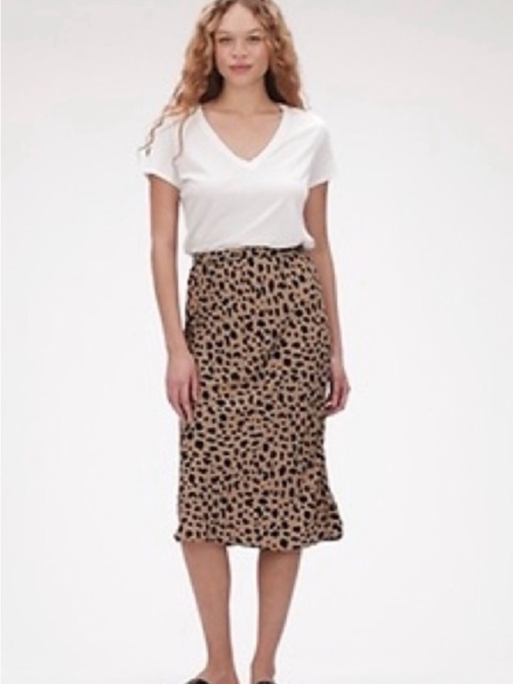 Gap Leopard Print Midi Skirt - Side Slit